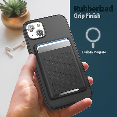 Miniatura 6 de Encased Juego de funda 3 en 1 para iPhone 14 Plus con tarjetero y protector de pantalla (compatible con MagSafe), color negro