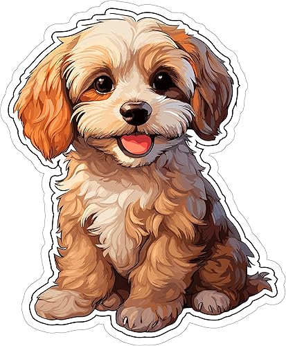 No Thorns Media Cavachon - Calcomanía de recuerdo para ventana, de vinilo, impermeable, para botella, libro de pasaportes, libro de recortes,