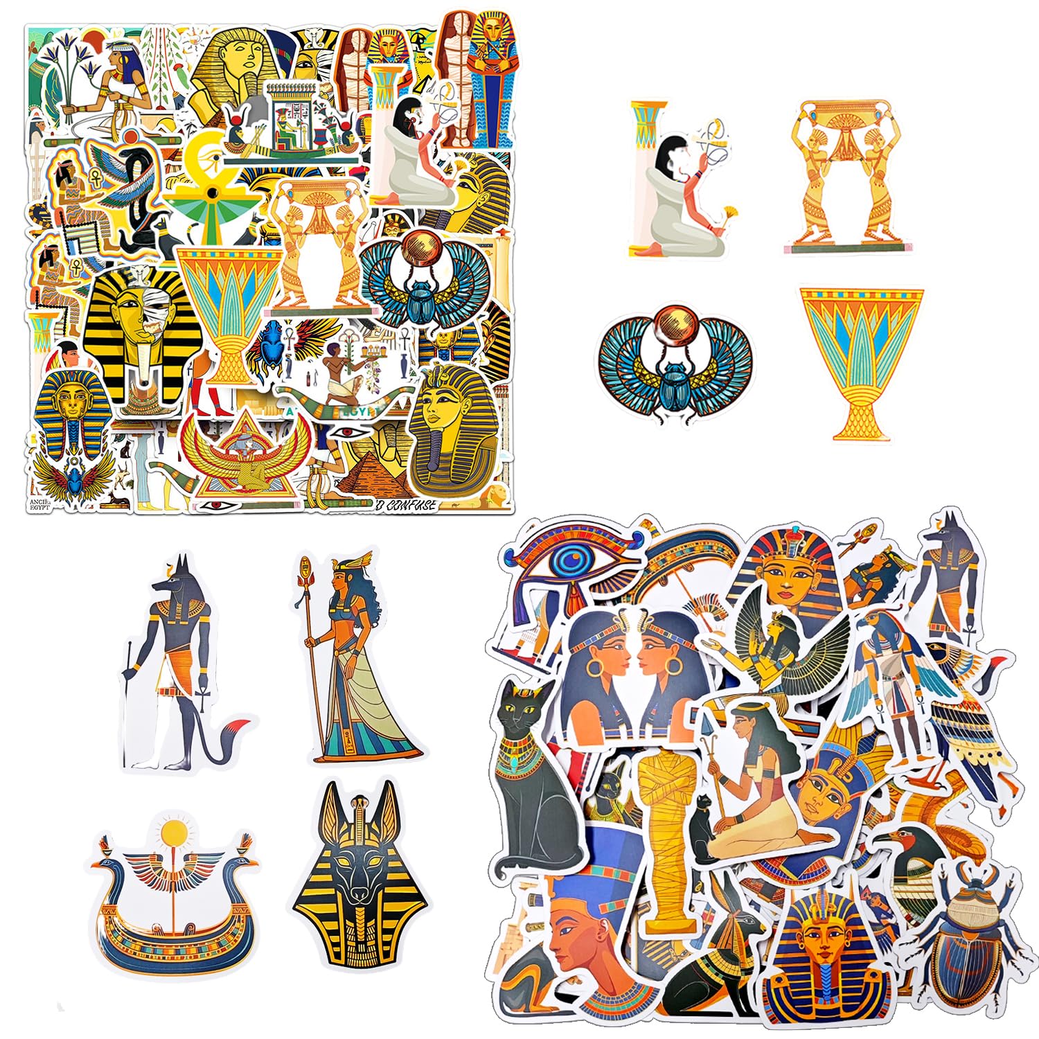 HINFHI 100 Egyptian Themed Stickers, Attractions Stickers, Creative Graffiti Stickers, Can Decorate Cups, Notebooks, Suitcases.