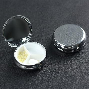 Soap Bubbles Pill Case Portable Metal Pill Box 3 Compartment Pill Organizer Cute Travel Pill Container Vitamin Organizer for Purse Pocket Travel Gift