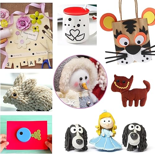 Miniatura 6 de TOAOB - 830 piezas redondas de plástico negro Amigurumis Eyes de 0.157 in, 0.197 in, 0.236 in, 0.315 in, 0.394 in, con parte trasera plana, cuentas