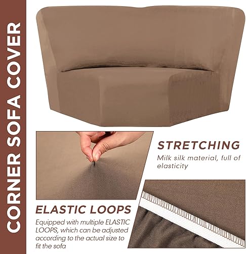 Miniatura 4 de Weysat Funda elástica para sofá esquinero, protector de muebles para sala de estar, funda de sofá reclinable seccional, sofá reclinable en forma de