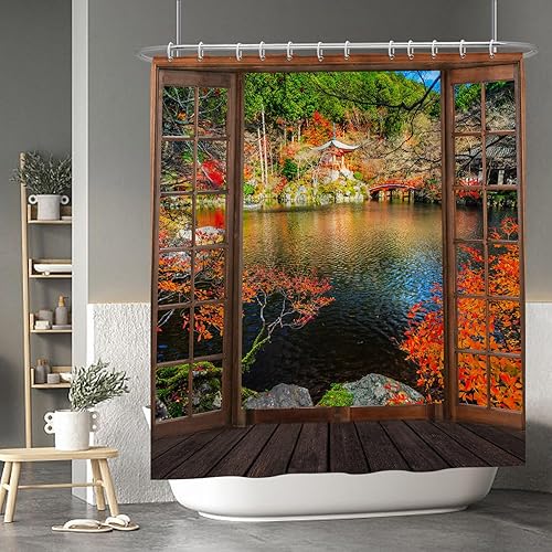 Miniatura 227 de Baocicco Juego de cortinas de ducha de fantasmas de Halloween, encantadores fantasmas de dibujos animados, divertidos trucos o tratos, cortinas de