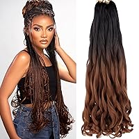 Vista 57 de COOKOO Cabello rizado francés de 10 pulgadas, prerizado, paquete de 9 rizos franceses, trenzas sueltas, cabello trenzado para trenzas de caja