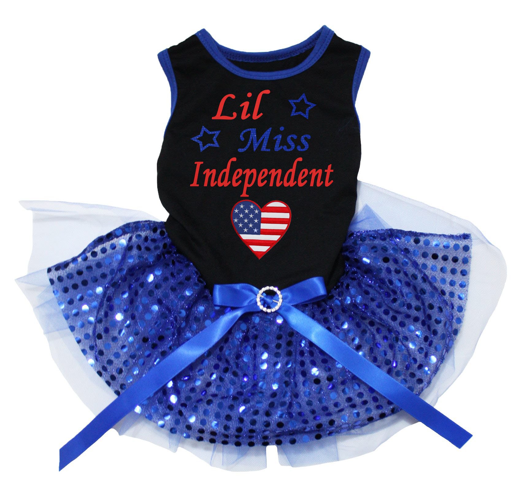 Chemise noire à paillettes bleu tutu chiot vêtement petit chien glamour