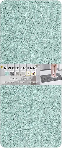 Tapete de ducha extra grande, 35 pulgadas de grosor para cabina de ducha y bañera texturizada, tapete de baño de secado rápido con drenaje, 27.5 x