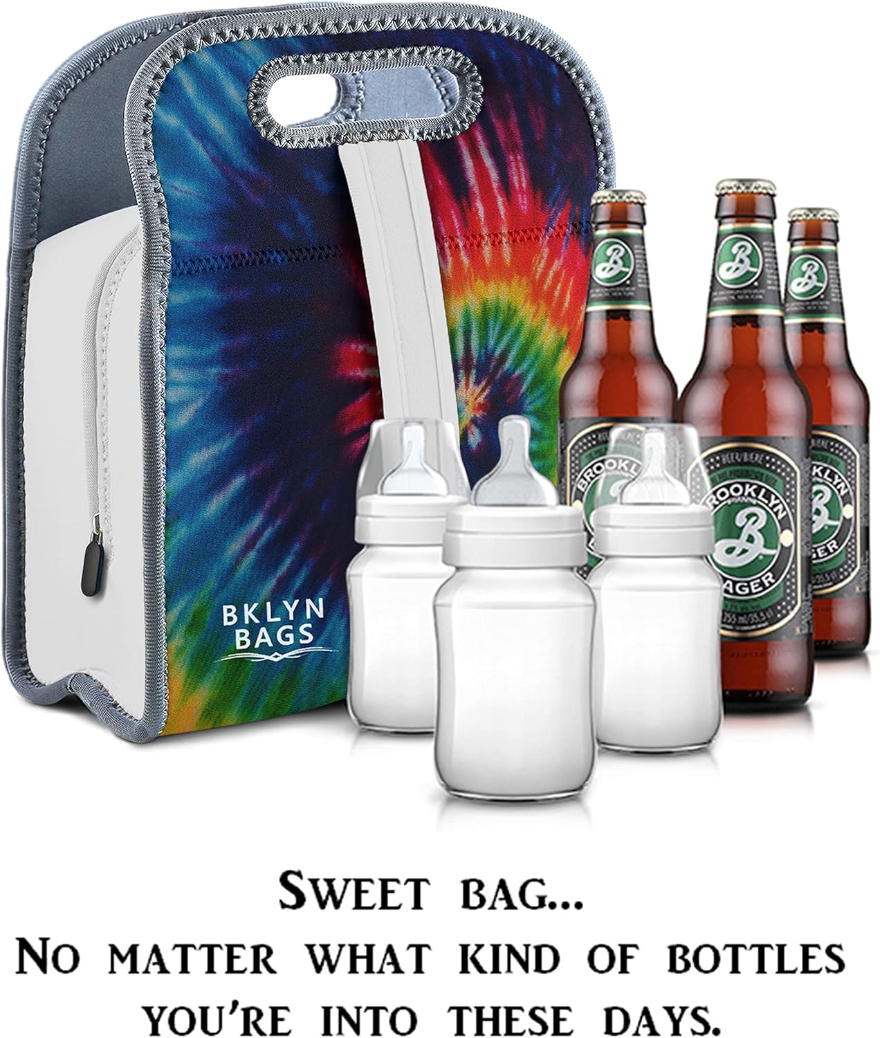Neoprene Lunch Bag – Tiffin Bag – Eco Friendly Insulated Bento Bag With Zipper And Strap For Boys, Girls & Adults. Lunch Tote, Lunch Box,Food Container for School or Work (Tie Dye)