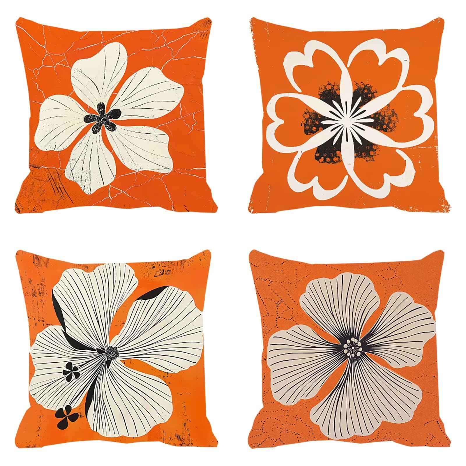 Housse de coussin 60x60 cm orange brûlée en velours élégant pour décoration canapé de luxe