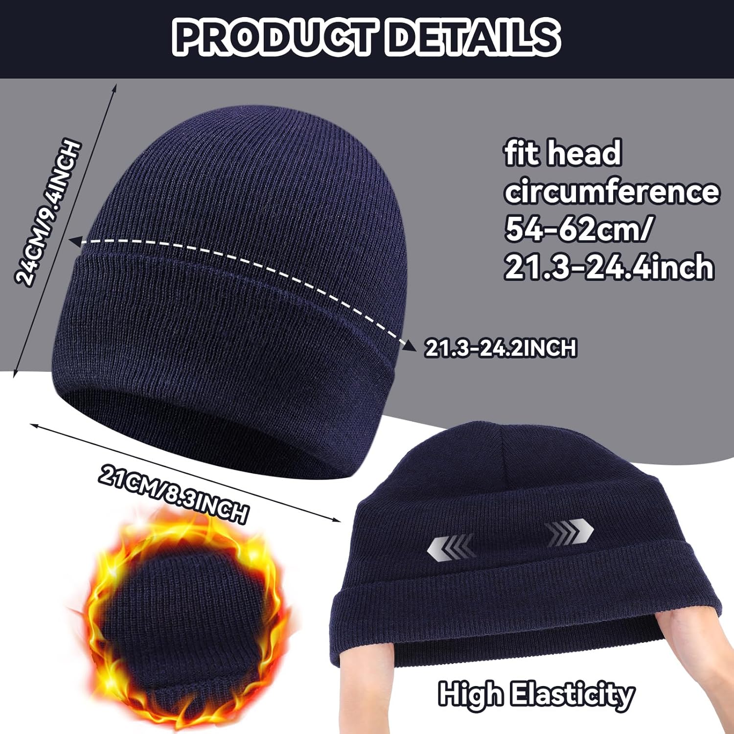 Jeyiour 4 Pcs Military Wool Watch Caps for Men Tactical Beanie Soft Wool Hats Army Fleece Cap Warm Thick Hat for Cold Weather Winter Army Surplus Gear - Image 3