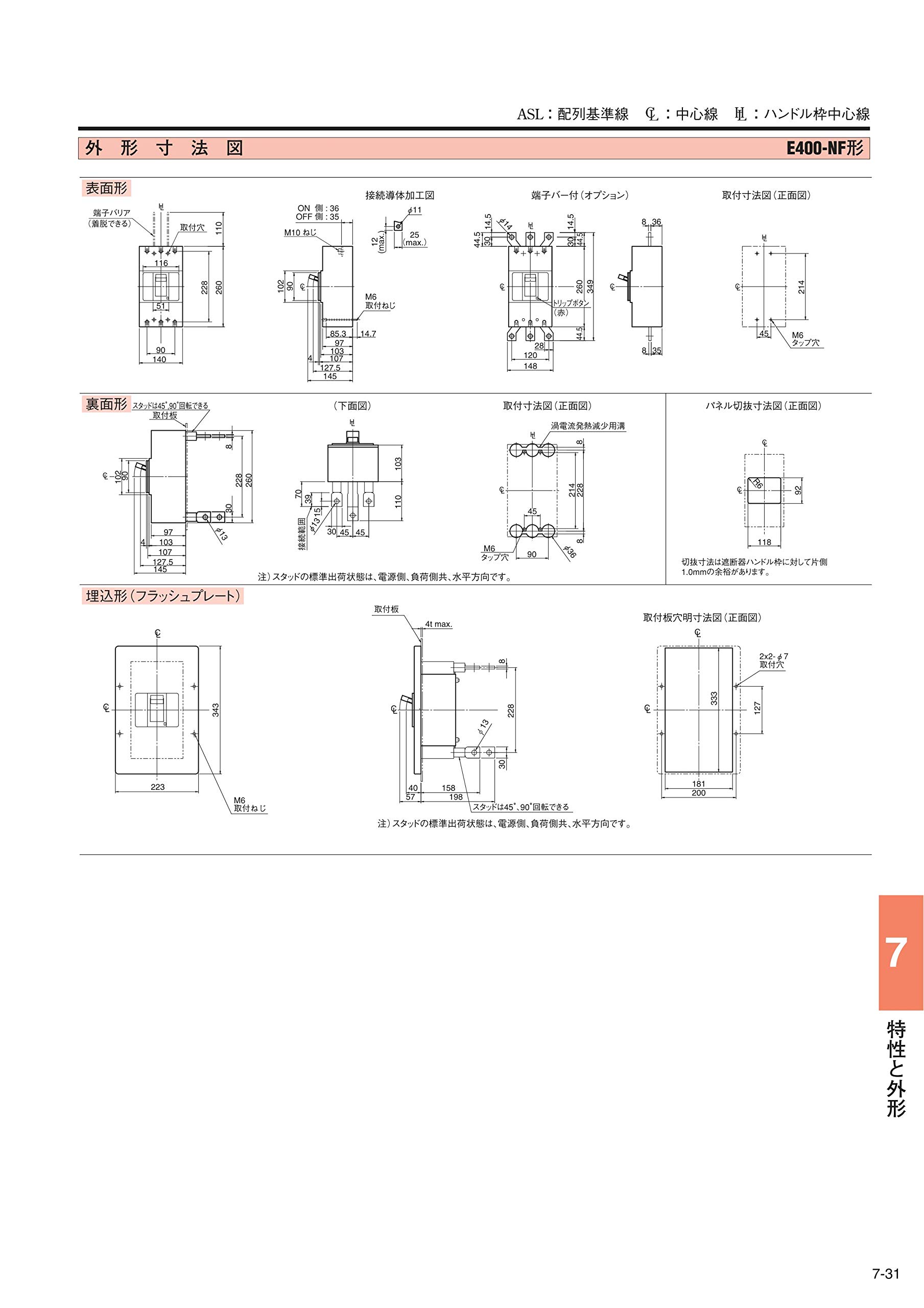 Amazon | 寺崎電気産業 ノーヒューズブレーカ E400-NF 3P 400A FC 