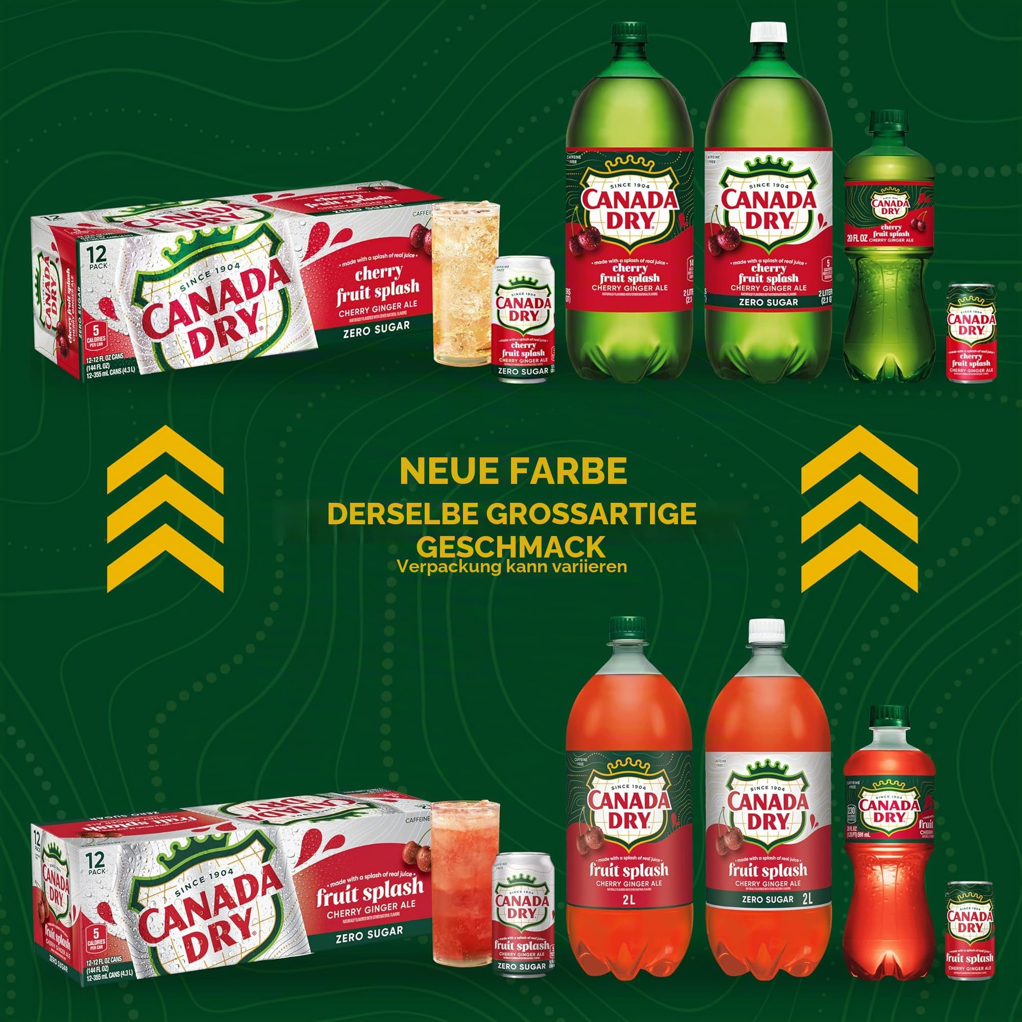 Canada Dry Cherry Gingerale Fruit Splash 340 ml, 12 Stück