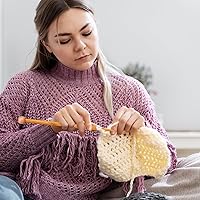 Vista 4 de Aguja de tejer de bambú de 0.394 in recta, de un solo punto, agujas de tejer de madera de 10 pulgadas de largo, para suéter de madera, agujas