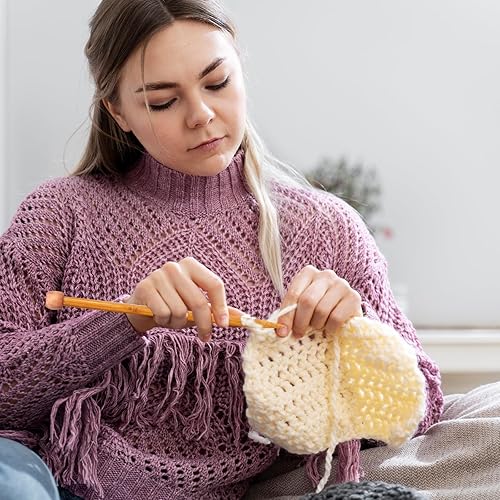 Miniatura 4 de Aguja de tejer de bambú de 0.394 in recta, de un solo punto, agujas de tejer de madera de 10 pulgadas de largo, para suéter de madera, agujas de