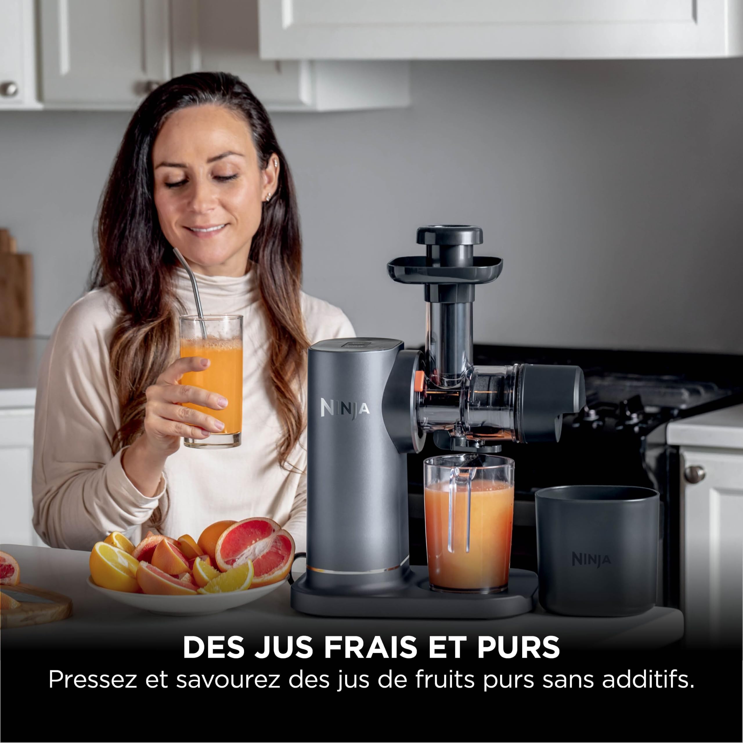 Ninja Extracteur de jus à pression à froid, 700 ml, 1,1 l, Gris JC151EU