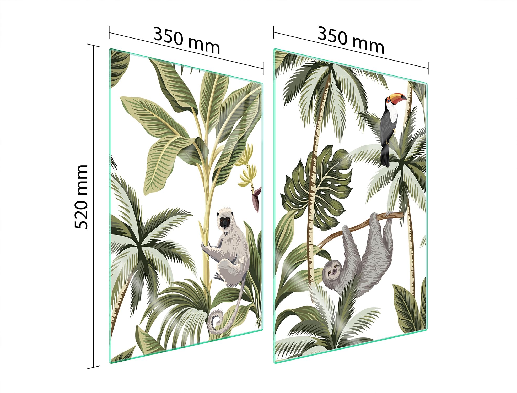 TMK ArtDeko Placa protectora de vitrocerámica 35 x 52 cm 2 piezas cocina eléctrica universal para inducción protección contra salpicaduras tabla de cortar de vidrio templado, hojas