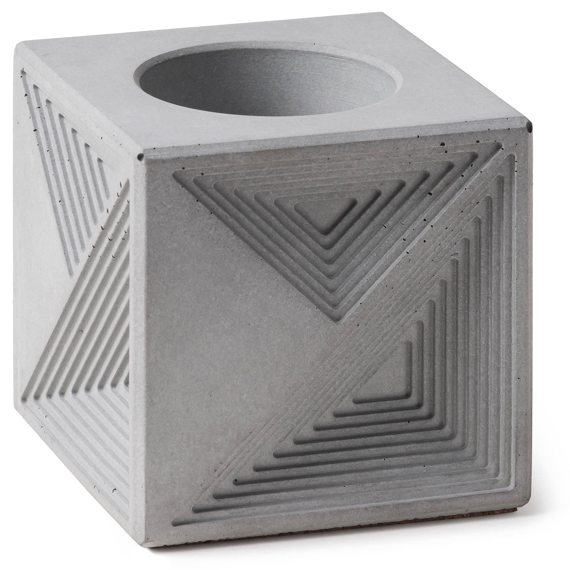 BENTU Creative Square Candle Holders, Coffee Tea Light Holder for Dinner Bar Party, Decorative Simple Candlestick for Table Home Decor, Natural Stone Centerpiece for Her (Concrete Grey, Tong 2)