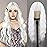 MERISIHAIR Long White Wavy Wig with Bangs 26 Inches Natural Looking Synthetic Heat Resistant Hair Wigs for Women Daily Party Cosplay Wigs