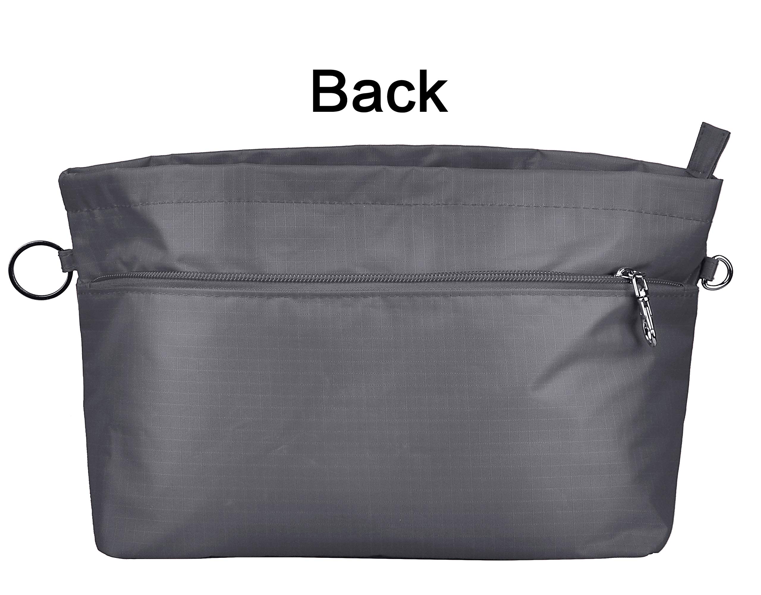 Vercord Bolso Bolso Bolso Tote Pocketbook Organizador Insertar Cierre De Cremallera 11 Bolsillos Gris Medio