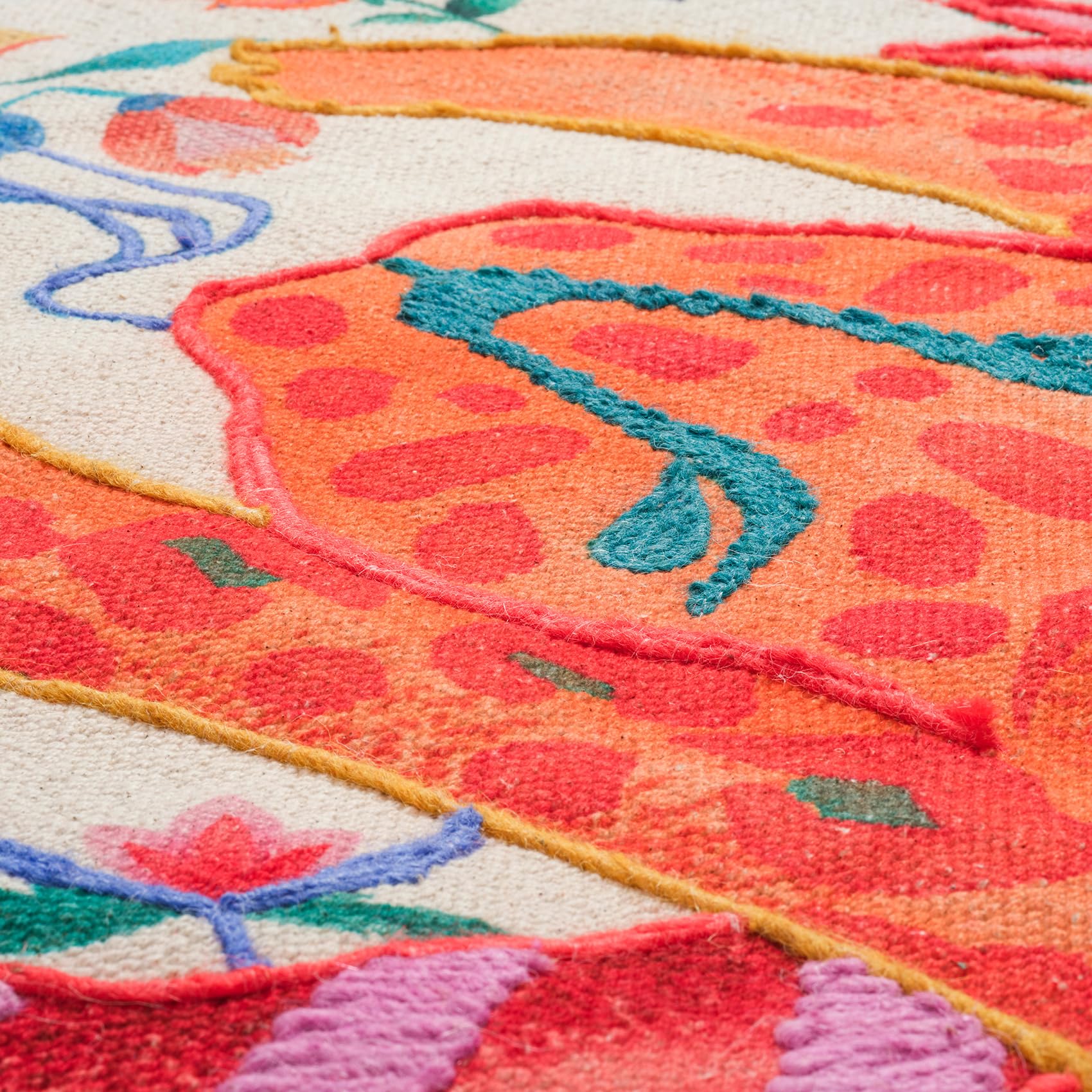 Rajna Pamuk Kilim 120x180 Cm Krem-turuncu