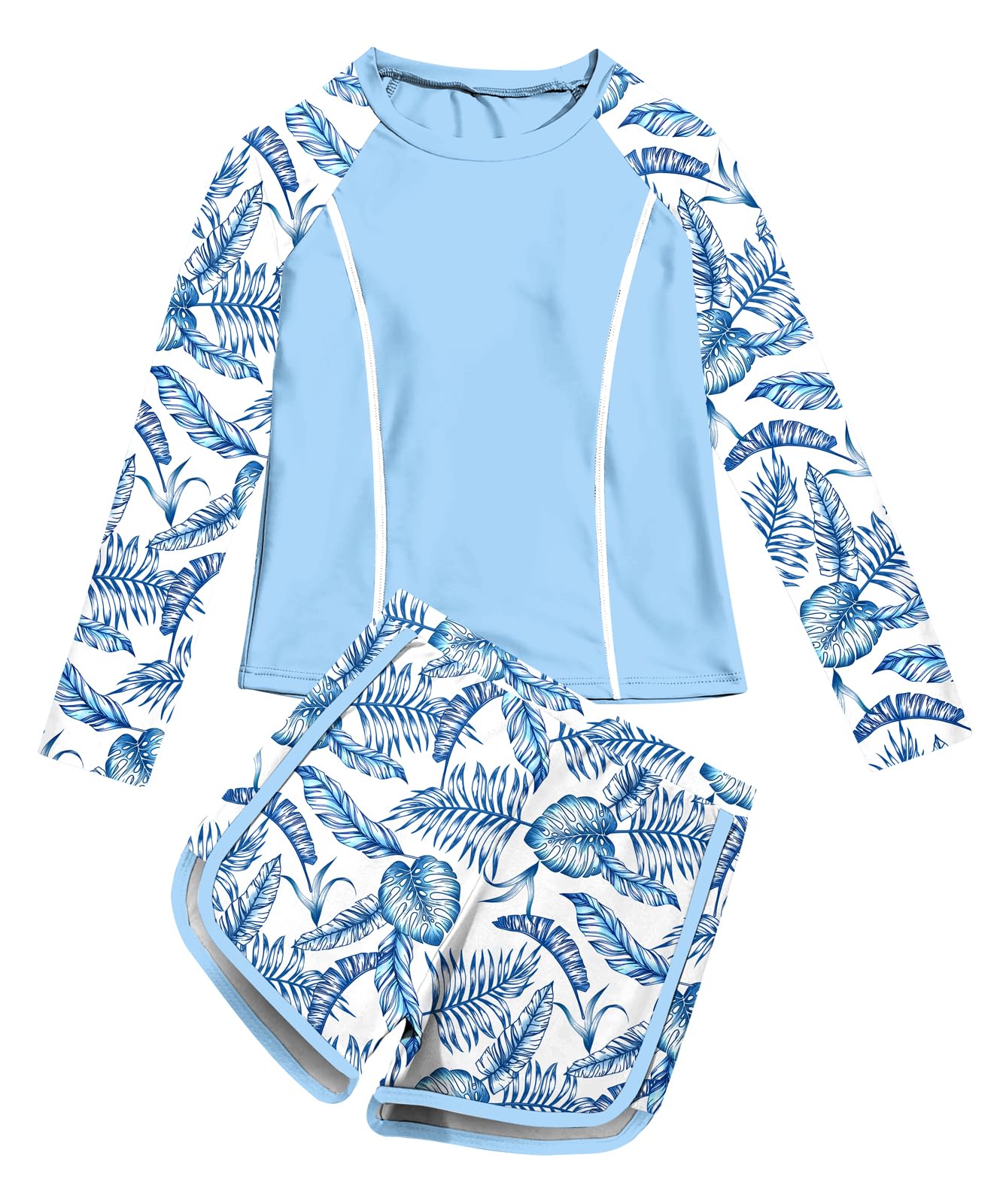 Vogseek Girls Rash Guard Swimsuits 2 Piece Bathing Suit Size 7-14T