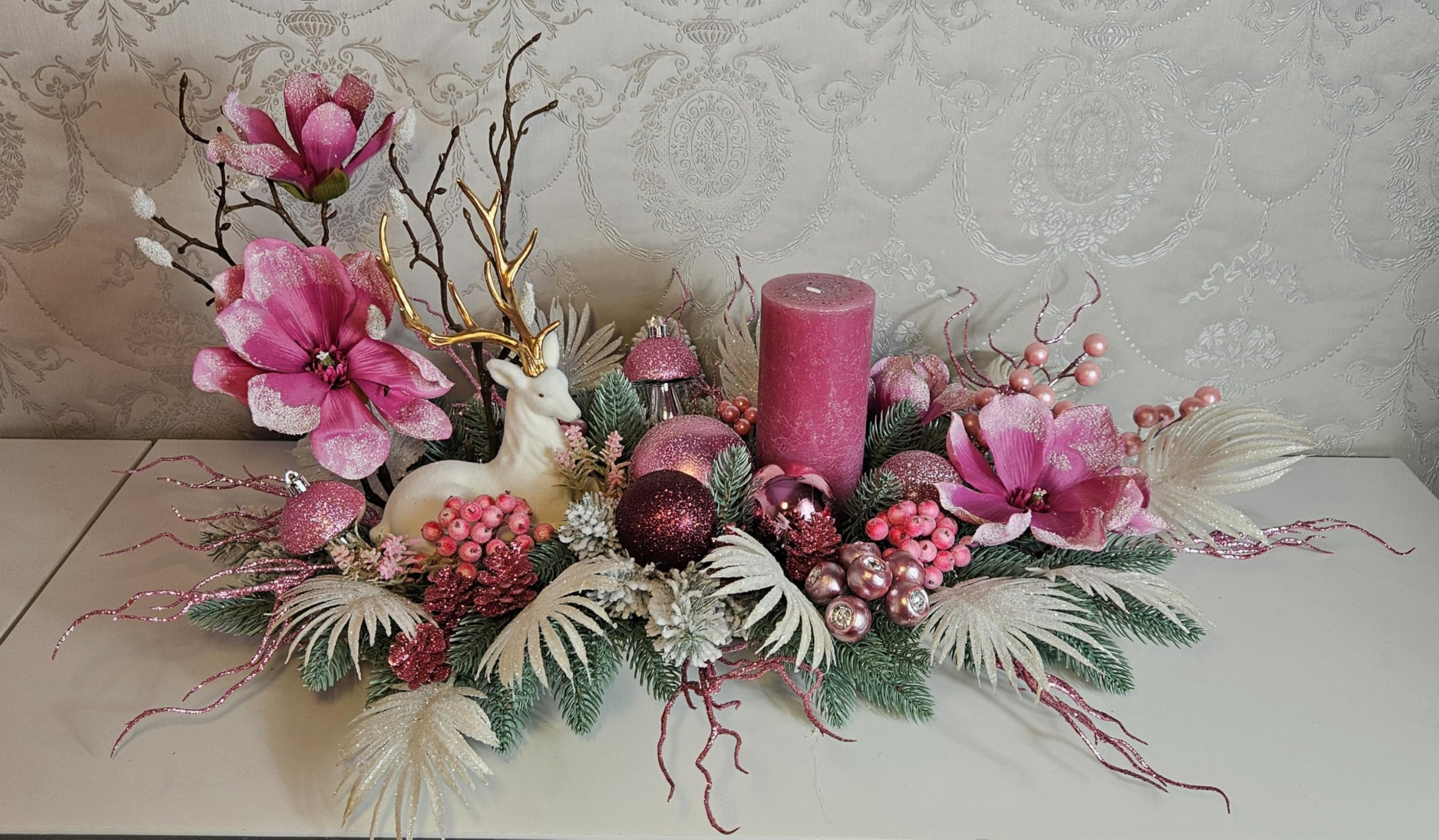 Weihnachtsgesteck + Adventdekoration Kamingesteck, Chrismes, Weihnachtsdeko Weihnachtsblumen Tischdekor, Tischgesteck, Winterdekor,Advent