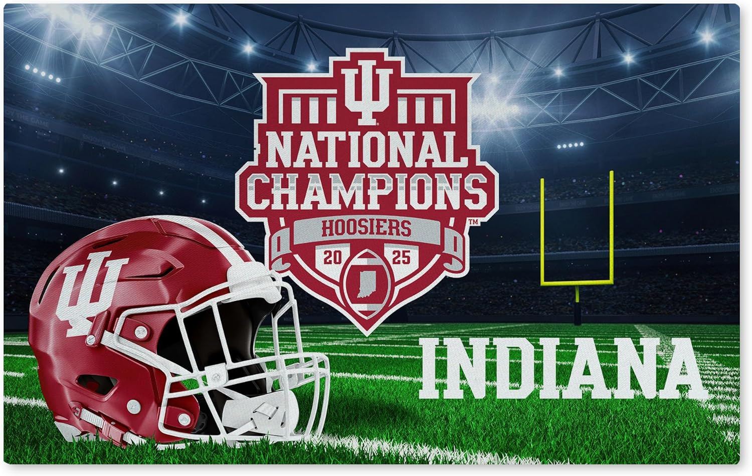 Northwest 2025 NCAA Football Championship Indiana Hoosiers Crunch Time Washable Rug, 20 x 32 inches
