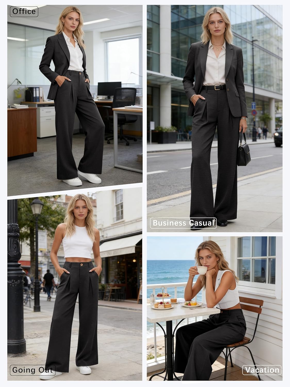 ANRABESS Women Wide Leg Dress Pants 2026 Summer High Waisted Business Casual Work Trousers Dressy Office Palazzo Pants Slacks - Image 2