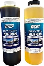 4 Lb. Density Expanding Pour Foam, 2 Part Polyurethane Closed Cell Liquid Foam for Boat and Dock Flotation, Soundproofing, Filling Voids, and Insulation (Quart Kit)