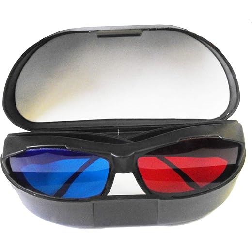 Jambar Red-Blue 3D Glasses with Glasses Case & Cleaning Cloth / Cyan Anaglyph Simple Style 3D Glasses 3D Movie/Video/Image/Books/Magazine