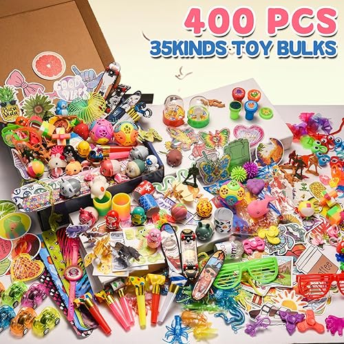 Miniatura 2 de 400 cajas de premios de juguetes para el aula de niños, recuerdos de fiesta a granel para niños de 4 a 8 a 12, bolsas de regalo, relleno de piñata,
