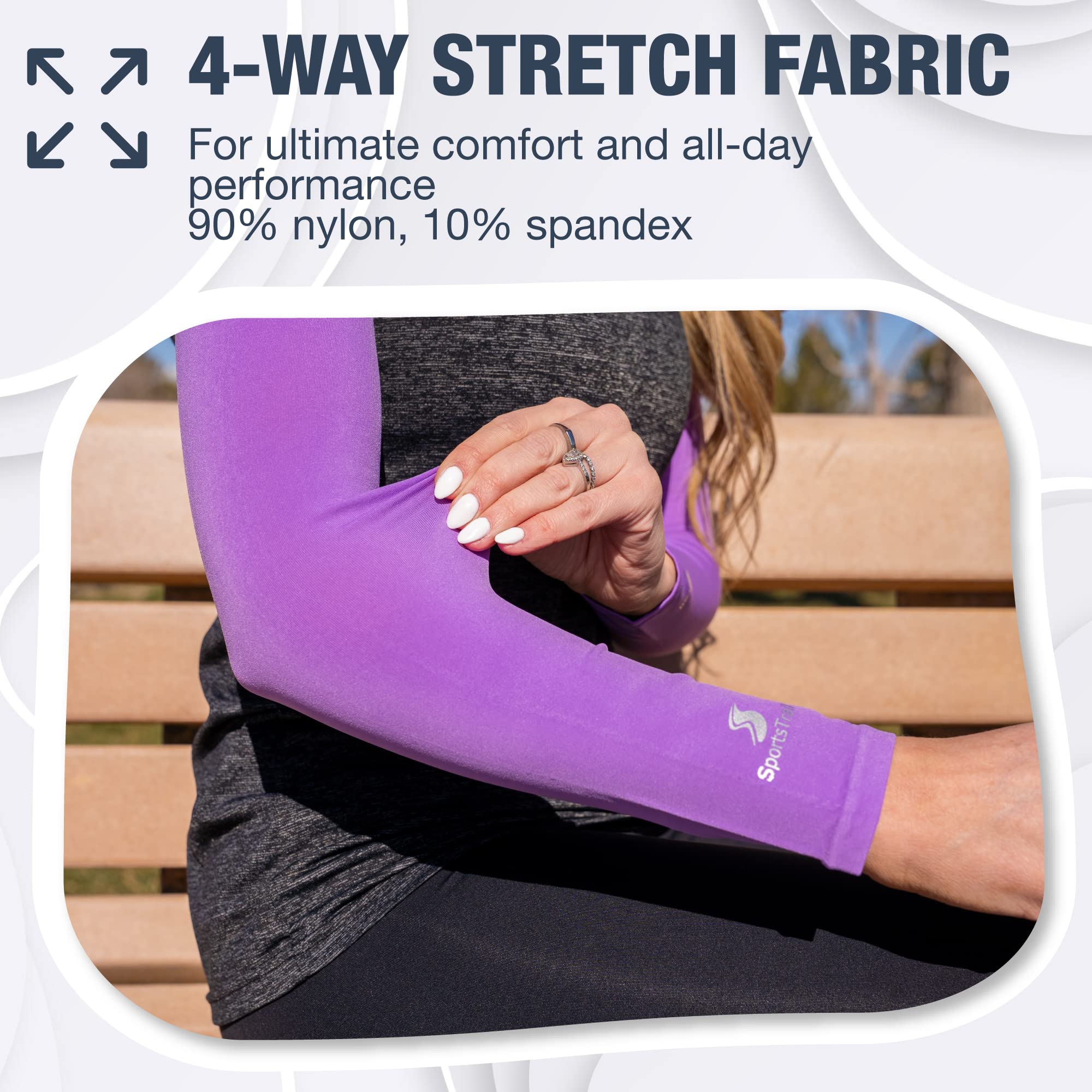 SportsTrail Cooling Arm Sleeves for Men & Women – Breathable, Moisture-Wicking, Sun Protection for Sports, Basketball, Football, Running, Golf, Cycling, Volleyball Arm Sleeves for Women, Men & Youth