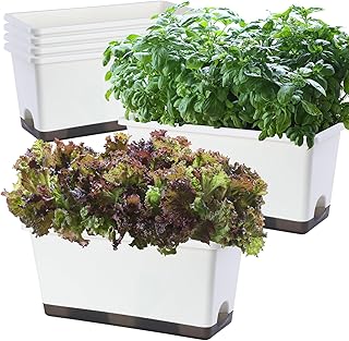 12 Rectangle Planter Ideas for Modern Patios and Small Gardens 52 Window Box Planter 6 Pcs, 17 Inches Rectangle Flower Pots with Drainage ...