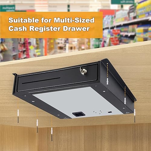 Miniatura 6 de Soportes de montaje para cajones de efectivo debajo del mostrador, soportes de montaje de caja registradora, soporte de estante debajo del