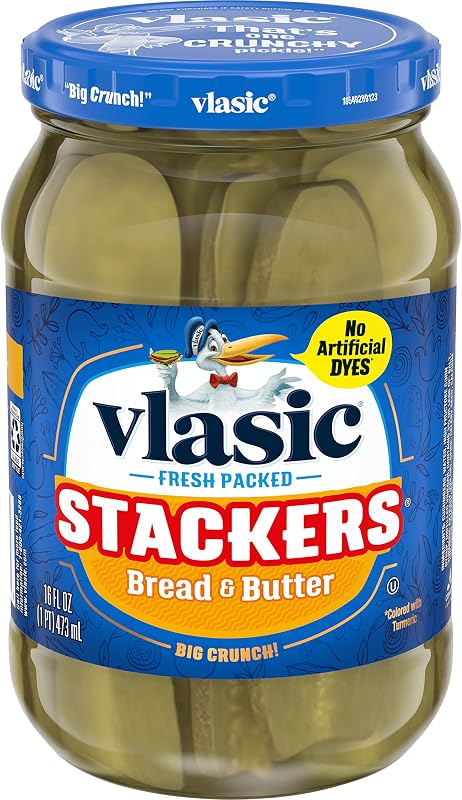 Vlasic Stackers Bread and Butter Pickles, 16 FL OZ