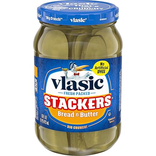 Vlasic Stackers Encurtidos de pan y mantequilla, 16 onzas líquidas
