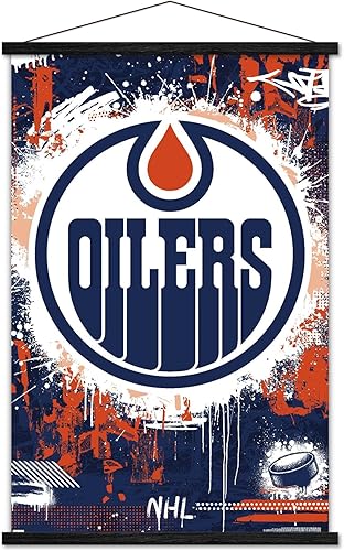 Miniatura 13 de Trends International NHL Edmonton Oilers - Póster de pared con logotipo Maximalist 23 con marco magnético