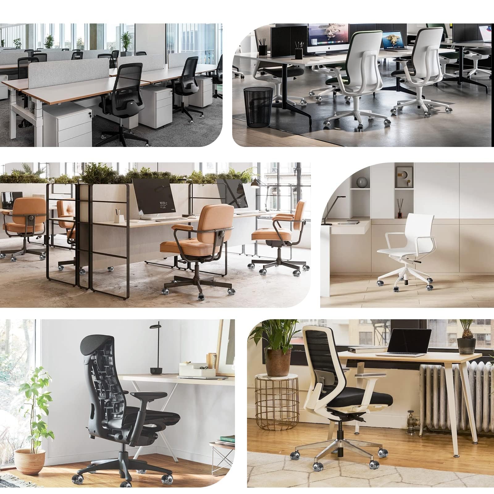 Set 5 Rotelle Per Sedia Ufficio 11mm - Super Silenziose, Per Parquet E Pavimenti Duri, Fino A 300kg - Foto 11