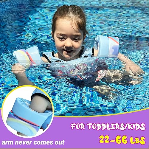 Miniatura 4 de GOSEN - Chaleco de natación para niños de 22 a 66 libras, arnés de hombro con alas de brazo, flotadores para niños de 2, 3, 4, 5, 6, 7 años