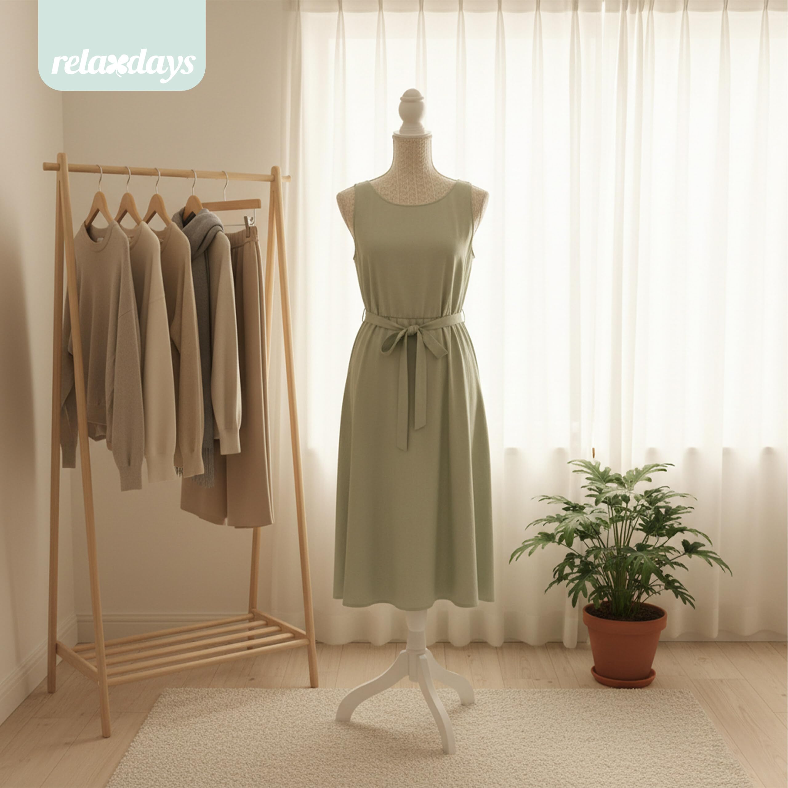 Relaxdays Schneiderpuppe, weiblich, Größe 36/38, verstellbar 130–167 cm, Spitze, Holzständer, Kleiderpuppe, beige/weiß