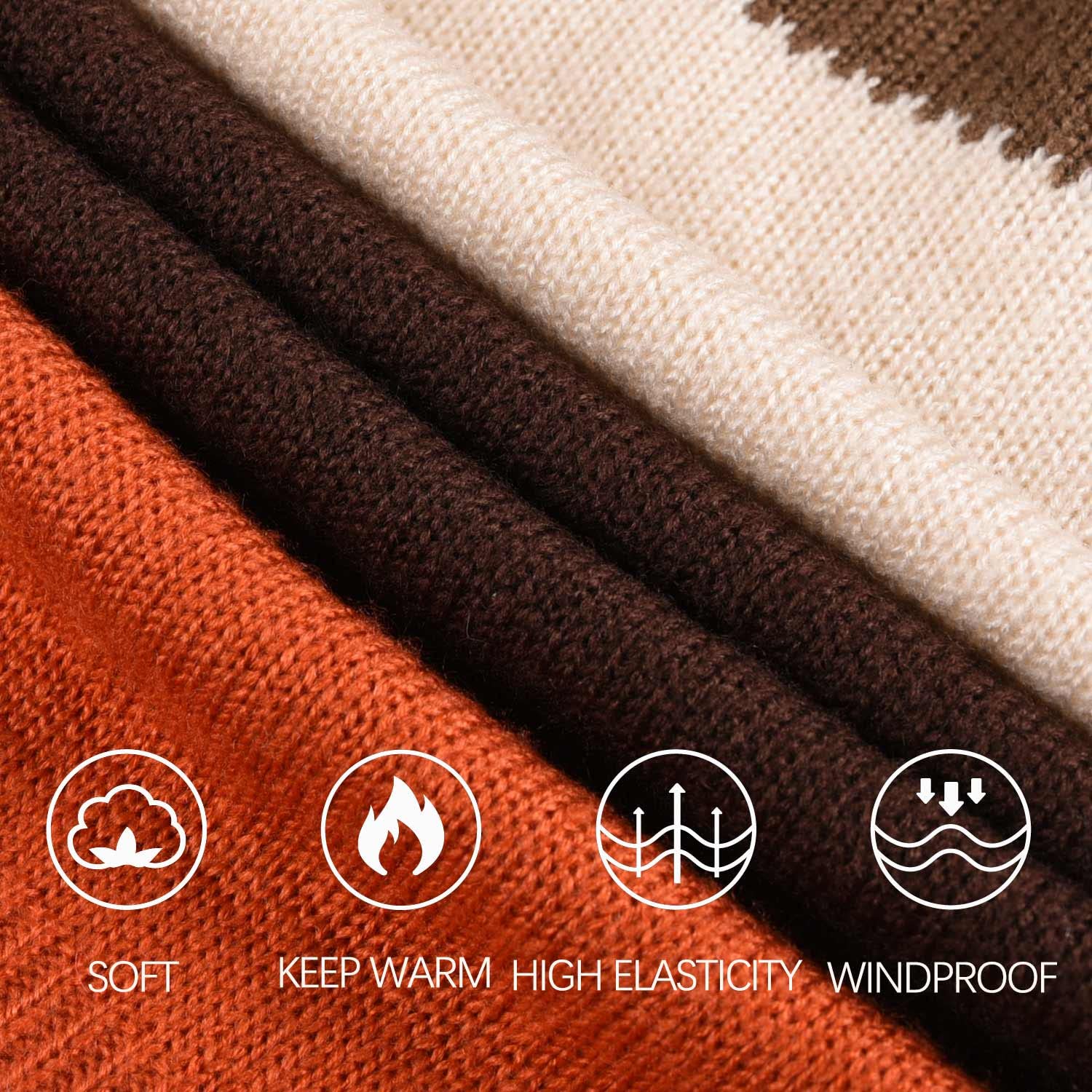heekpek Maglione Donna Invernale Color Block Maglione di Punto per Donna Knitted Sweater Oversize Casual Pullover Top Lavorato a Maglia per Autunno Invernali Primavera