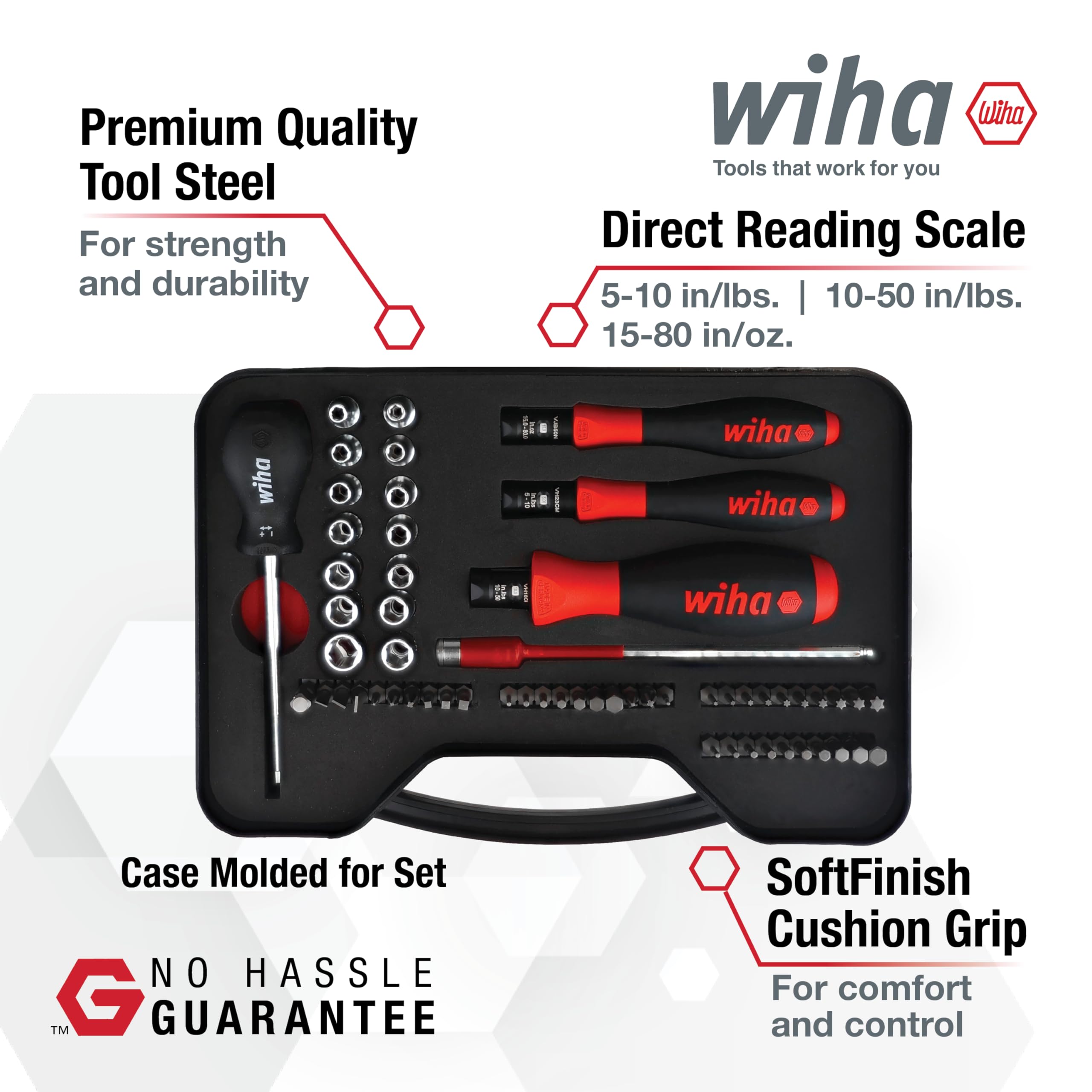 Amazon.com: Wiha 28589 Torque Control Screwdriver Set, 1–50 Inch