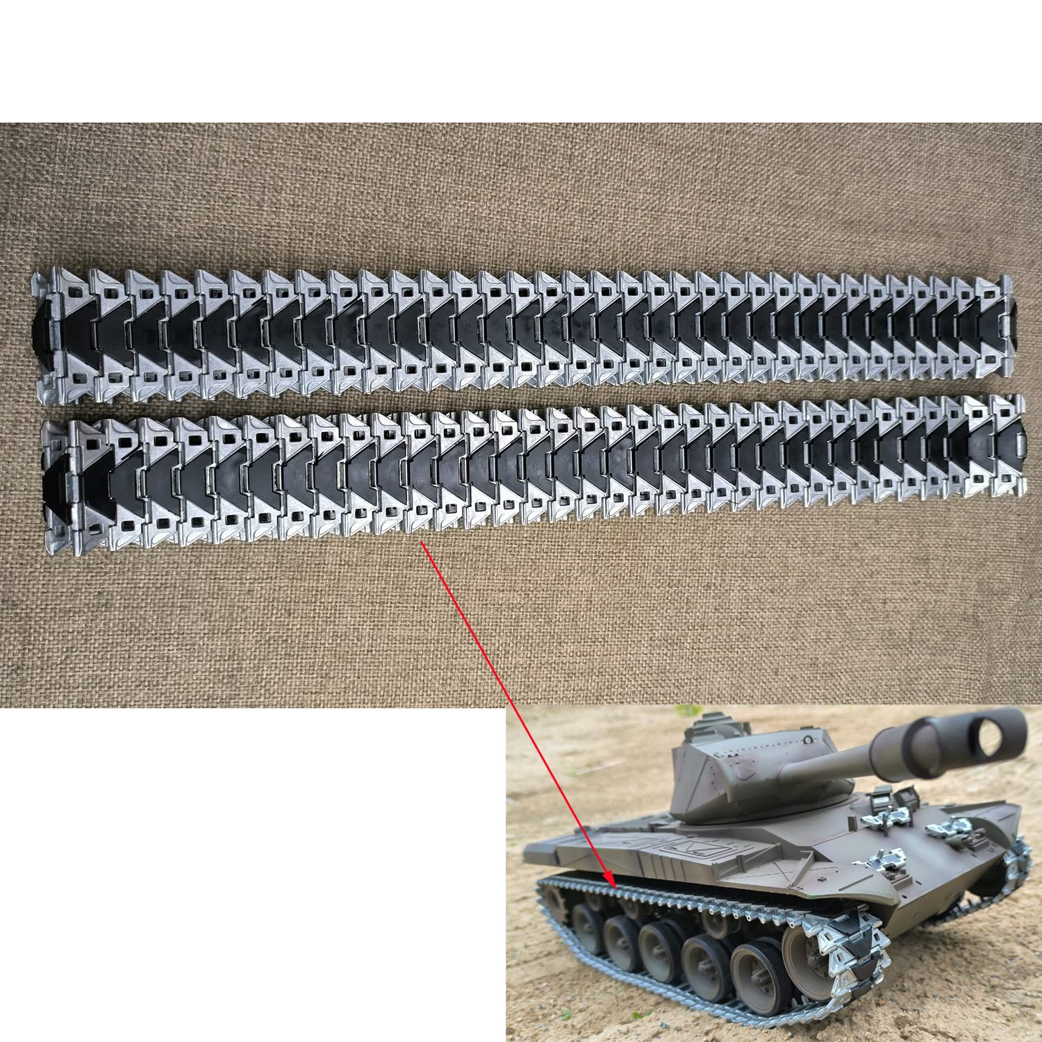 RC Tank Metal Tracks for 1/16 Heng Long Walker Bulldog Remote Control Tanks 3839