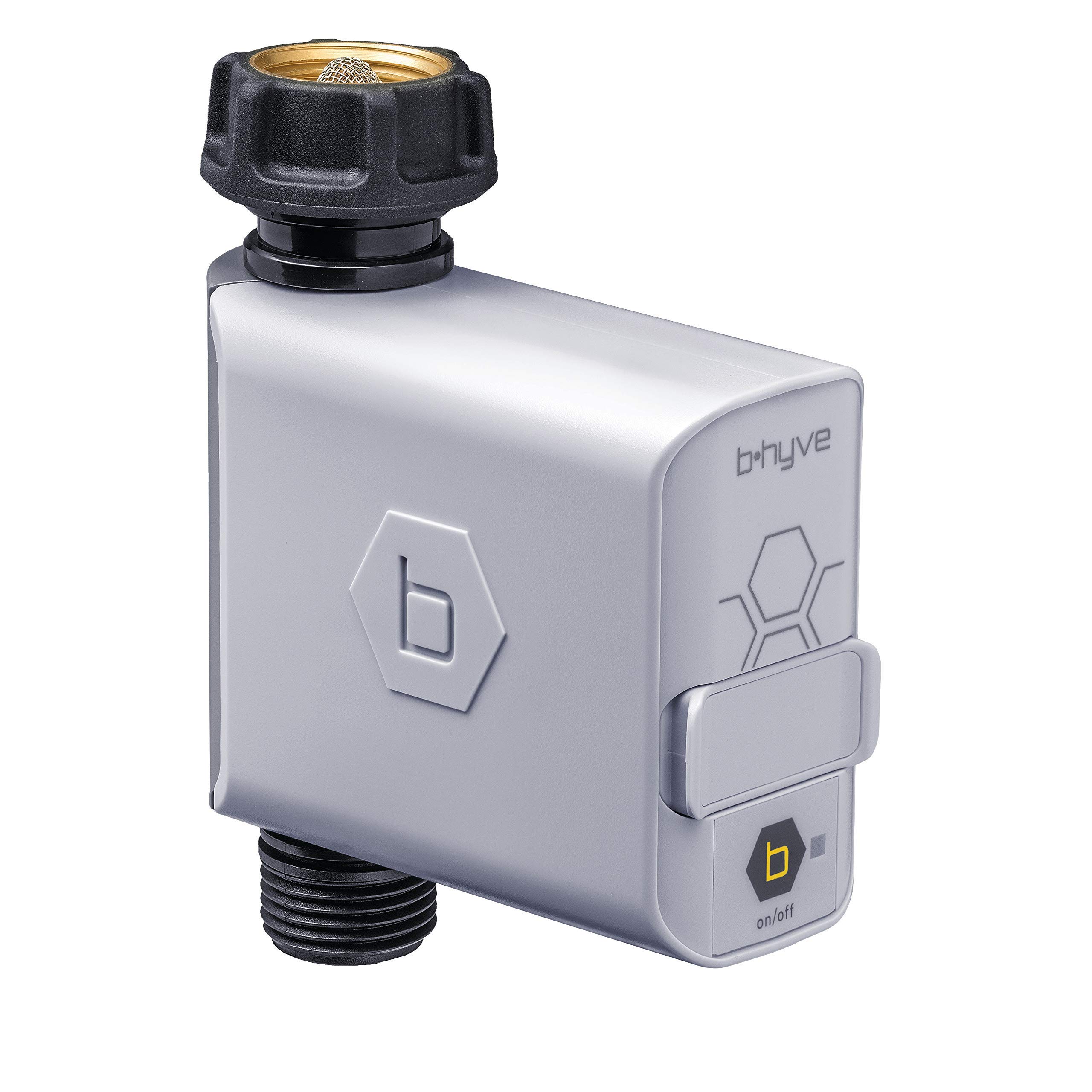 Orbit B-Hyve 94990-Programador Inteligente de riego con Enchufe Wi-Fi para Grifo de Manguera, Gris