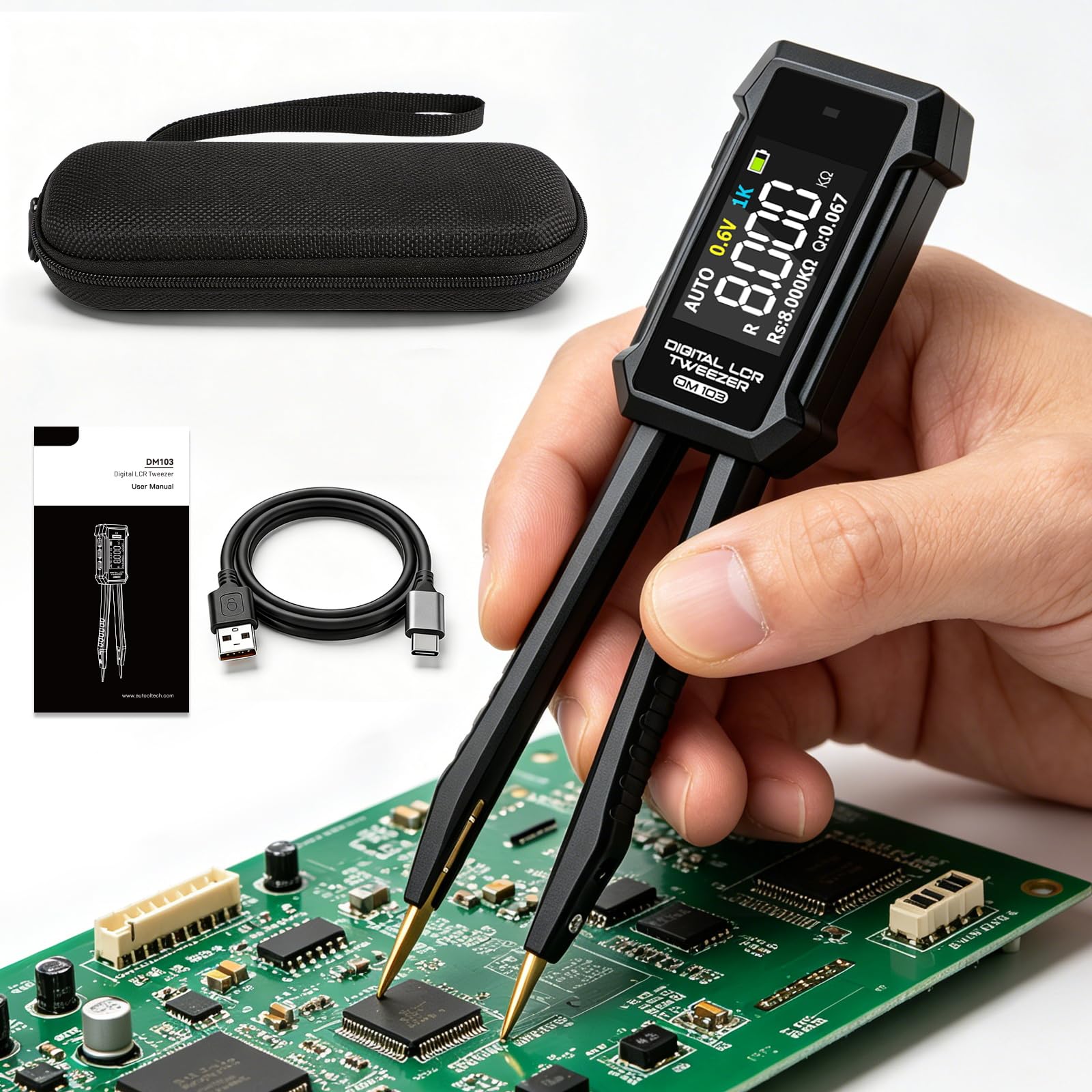400mAh DM103 Testeur LCR Pince Intelligent, Précision ±0,5%