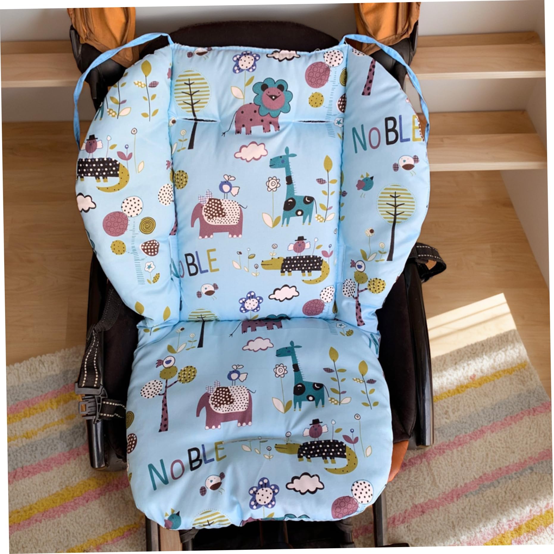 Coussin de Chaise Haute pour bébé, Coussin de Poussette épaississant avec Un Motif Animal Mignon, Tapis Chaise Haute résistant aux Taches pour l'enfant, siège à Manger