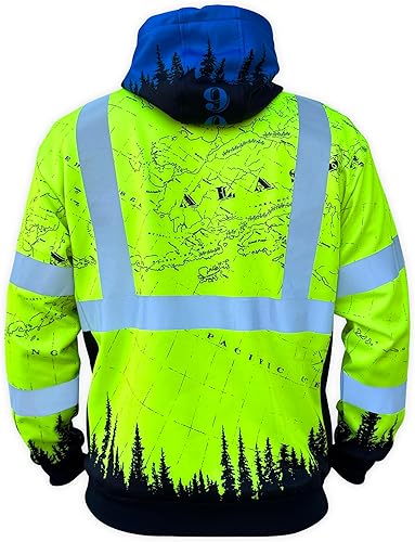 Miniatura 9 de SafetyShirtz SS360 American Grit Sudadera con capucha ANSI Clase 3, Amarillo
