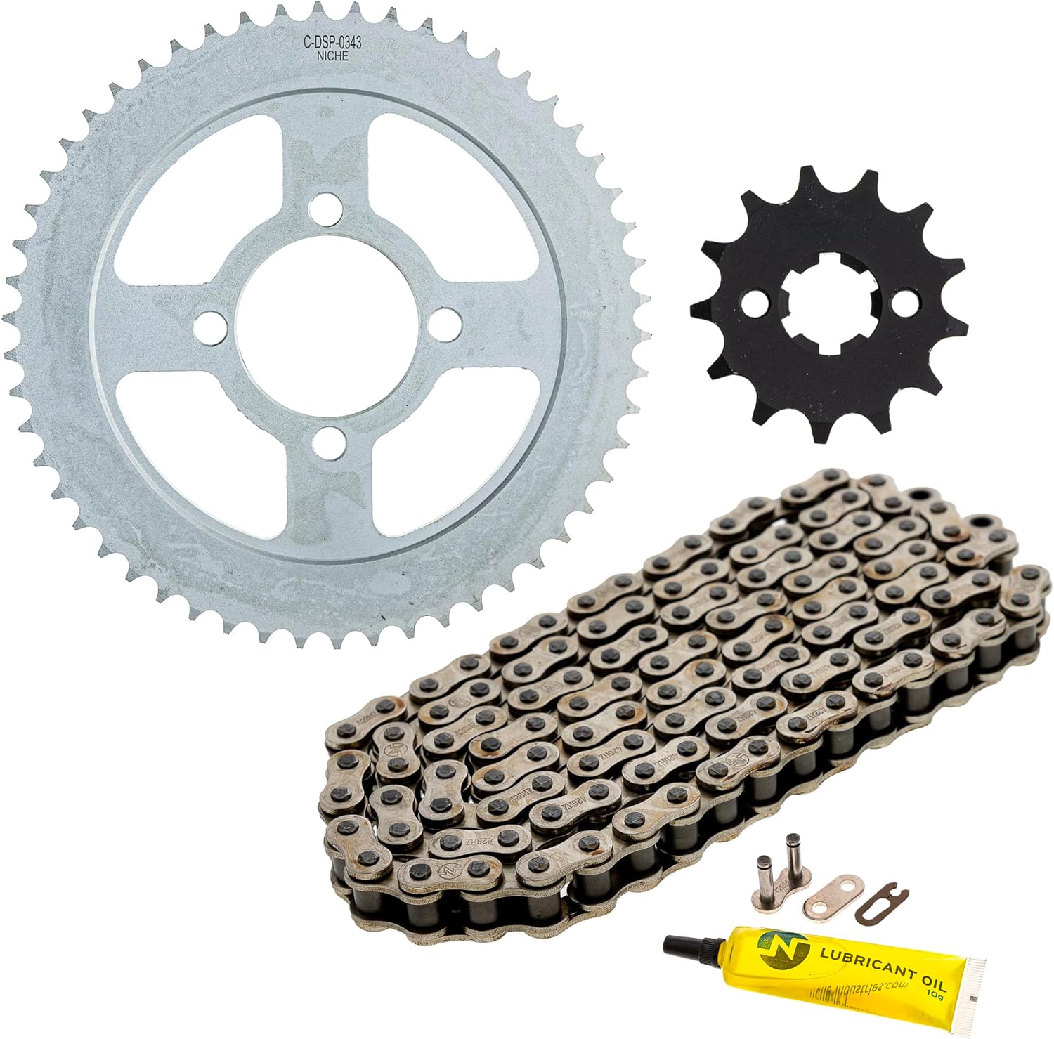 NICHE Drive Sprocket Chain Combo for Yamaha TTR125LE Front 13 Rear 54 Tooth 428 Standard 122 Links