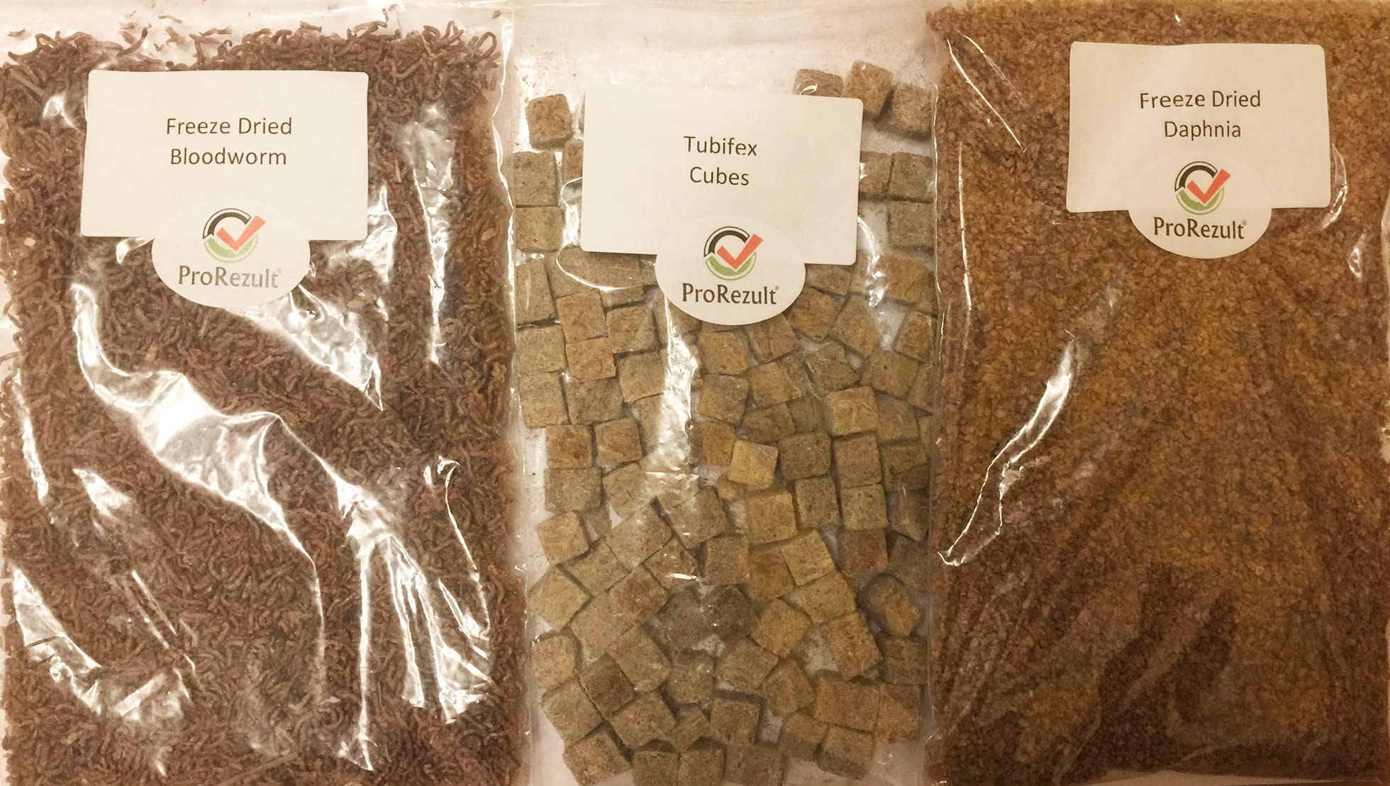 Bloodworm Tubifex Daphnia Dried Fish Food Floating 3 PACK Tropical & Coldwater Aquarium Feed Treats