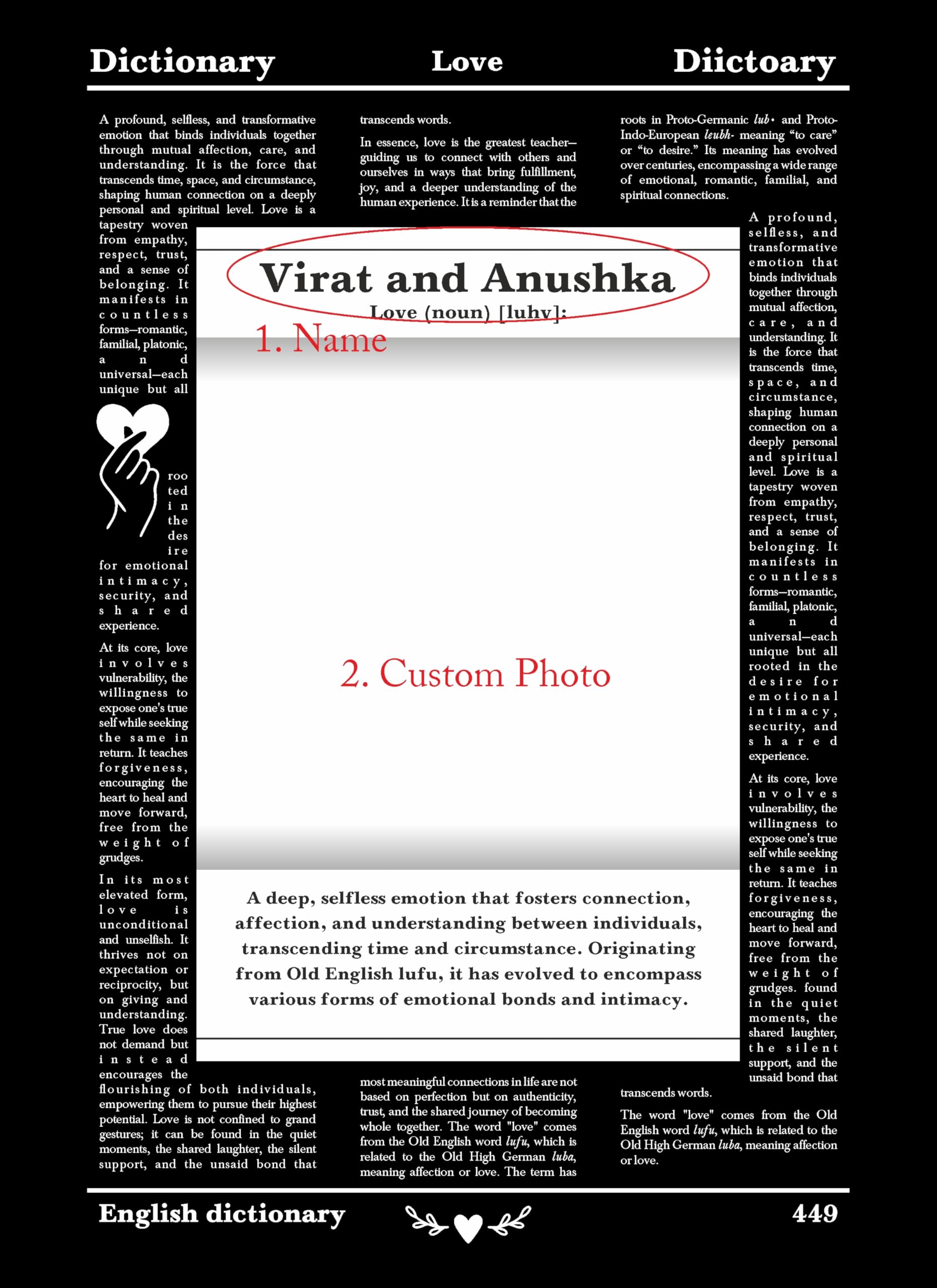 Classic Dictionary Love Frame – 9.25 x 12.8 inch Personalized… – view 7