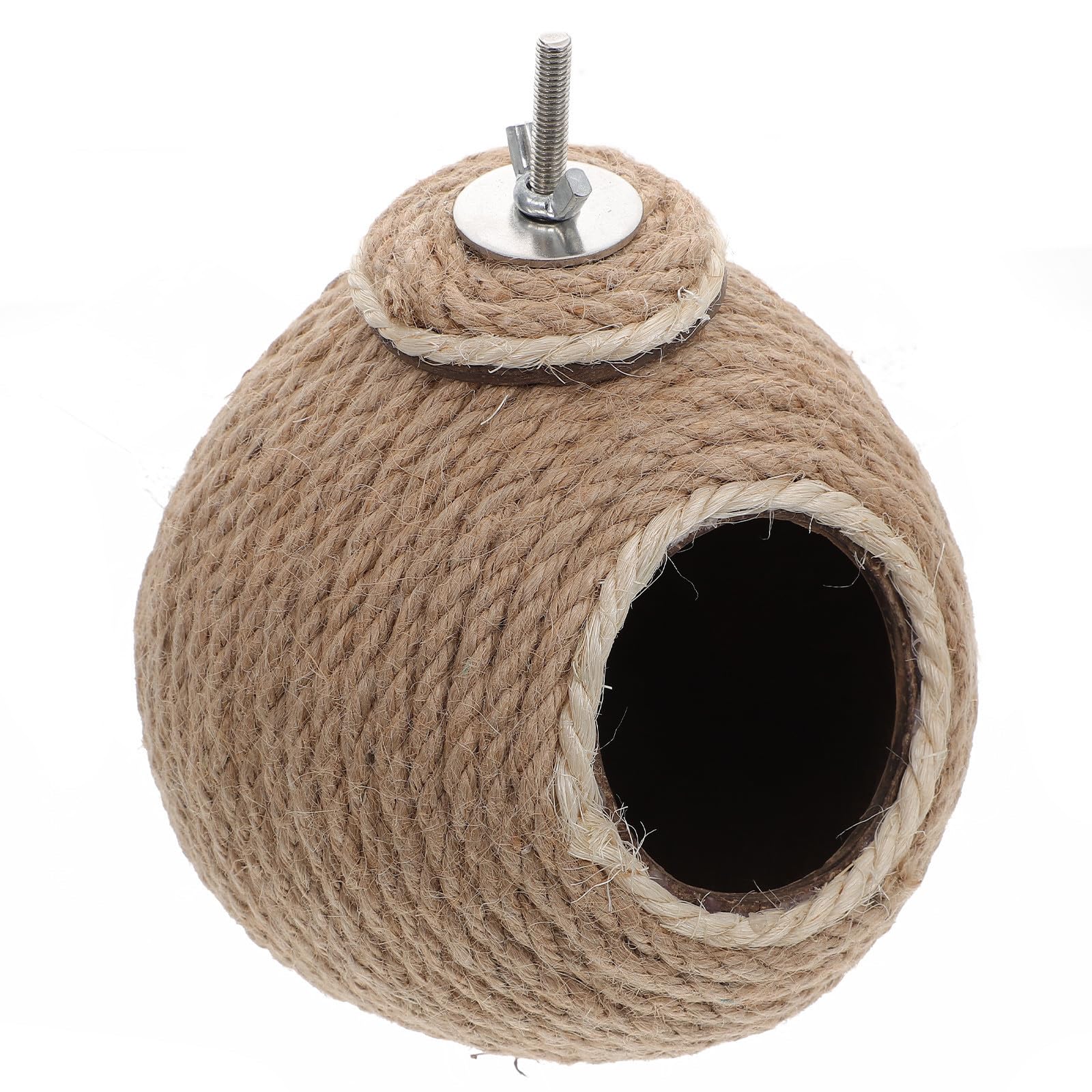 Nid en coque de noix STOBAZA marron pour créer un coin nature pour perroquet